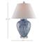 Leala Coastal Boho Hand Glazed Blue Ceramic Table Lamp