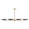 Griffith Mid Century Antique Brass Frame Black Shade Linear Chandelier