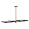 Griffith Mid Century Antique Brass Frame Black Shade Linear Chandelier