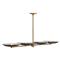 Griffith Mid Century Antique Brass Frame Black Shade Linear Chandelier