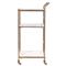 Kian Modern Classic Brass Frame 3-Tier Marble Bar Cart - Small