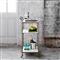 Kian Modern Classic Brass Frame 3-Tier Marble Bar Cart - Small