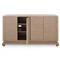 Meredith Regency Brown Grasscloth Chow Cabinet