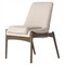 Olena Mid Century Beige Upholstered Brown Wood Frame Dining Side Chair