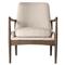 Olena Mid Century Beige Upholstered Brown Wood Frame Living Room Arm Chair