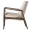 Olena Mid Century Beige Upholstered Brown Wood Frame Living Room Arm Chair