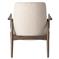 Olena Mid Century Beige Upholstered Brown Wood Frame Living Room Arm Chair