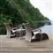 Halo Modern Coastal Oyster Wicker Outdoor Lounge Chair