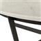 Kian Industrial Loft White Marble Hammered Iron Round Coffee Table