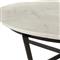 Kian Industrial Loft White Marble Hammered Iron Round Coffee Table