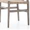 Wanda Mid Century Modern Grey Teak Beige Rattan Outdoor Dining Chair