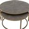 Ena Modern Regency Antique Brass Shagreen Round Nesting Round Coffee Table