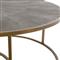 Ena Modern Regency Antique Brass Shagreen Round Nesting Round Coffee Table