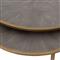 Ena Modern Regency Antique Brass Shagreen Round Nesting Round Coffee Table