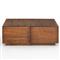 Scarlett Rustic Brown Reclaimed Wood Square Storage Coffee Table
