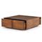 Scarlett Rustic Brown Reclaimed Wood Square Storage Coffee Table
