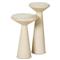 Mika Industrial Bazaar Beige Concrete Pedestal Accent Tables - Set of 2