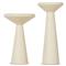Mika Industrial Bazaar Beige Concrete Pedestal Accent Tables - Set of 2