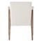 Jolie French Cream Upholstered Brown Oak Wood Leather Wrapped Dining Arm Chair