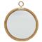 Talia Coastal Beach Brown Rattan Wall Round Mirror - Small