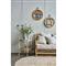 Talia Coastal Beach Brown Rattan Wall Round Mirror - Small