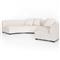 Zoe Modern White Performance Black Birch Wood 2 Piece Curved Sectional - 176&quot;Wx67&quot;D
