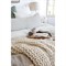 Finn Coastal Beach White Chunky Knit Throw Blanket