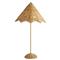 Parasol Coastal Antique Brass Handwoven Rattan Parasol Shade Table Lamp