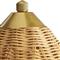 Parasol Coastal Antique Brass Handwoven Rattan Parasol Shade Table Lamp