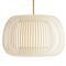 Mia Modern Classic Beige White Banded Shade Gold Antique Brass Pendant