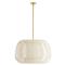 Mia Modern Classic Beige White Banded Shade Gold Antique Brass Pendant