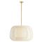 Mia Modern Classic Beige White Banded Shade Gold Antique Brass Pendant