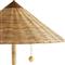 Terrace Coastal Beach Gold Iron Handwoven Rattan Floor Lamp