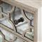 Sarabeth Modern French Patterned Cast Grille Overlay Antiqued Mirror Wood Dresser