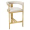 Darcy Mid Century Cream White Leather Brass Steel Counter Stool