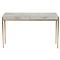 Morand Modern Grey Faux Shagreen Antique Gold Metal Console Table