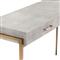 Morand Modern Grey Faux Shagreen Antique Gold Metal Console Table