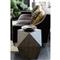 Landon Modern Masculine Charcoal Wood Geometric Side End Table