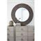 Landon Modern Masculine Charcoal Brown Wood Round Wall Mirror