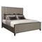 Landon Modern Masculine Grey Upholstered Panel Charcoal Brown Wood Bed - Queen