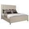 Landon Modern Masculine Beige Upholstered Panel Grey Wood Bed - King