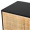 Emilie Coastal Beach 4 Door Black Wash Mango Wood Cane Metal Legs Sideboard