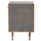 Ena Mid Century Grey Shagreen Wrapped Brass Accent Nightstand