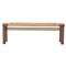 Jacob Coastal Beach Beige Cotton Rope Brown Mahogany Wood Frame Bench