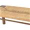 Jacob Coastal Beach Beige Cotton Rope Brown Mahogany Wood Frame Bench