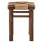 Jacob Coastal Beach Cotton Rope Wrapped Brown Mahogany Rounded Legs Stool