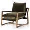 Ailyn Rustic Lodge Green Upholstered Brown Wood Occasional Arm Chair