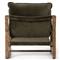 Ailyn Rustic Lodge Green Upholstered Brown Wood Occasional Arm Chair