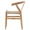 Wanda Mid Century Modern Natural Teak Beige Rattan Outdoor Dining Chair