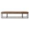Zarro Modern Classic Brown Leather Cushion Gunmetal Iron Frame Bench